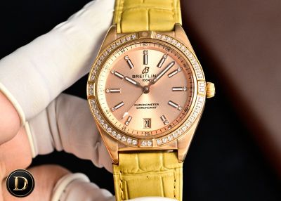 Breitling Chronomat 36*10mm Vintage 9015 Movement Lady Leather Band Watch
